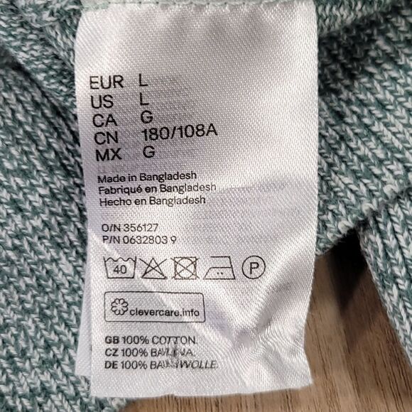 🔹️H&M Green Long Sleeve Crewneck Sweater Men's Large - Picture 6 of 7